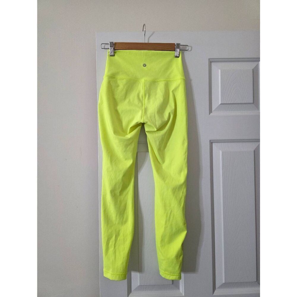 Lululemon Wunder Under HR Tight 25”L Size 4 Highlighter Yellow